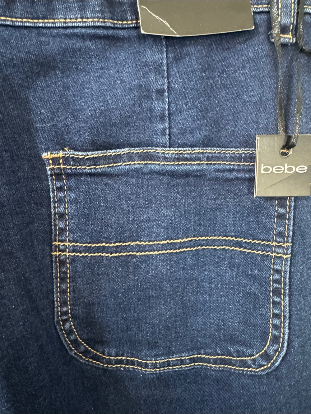 Bebe Dark Blue Cargo Distressed Wide Leg Jeans - Size 10/30 - Picture 9 of 9